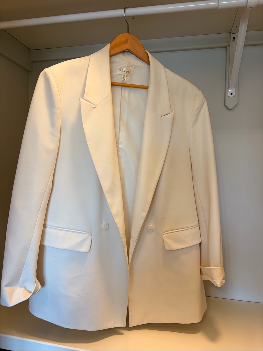 Classic Cream Double-Breasted Blazer